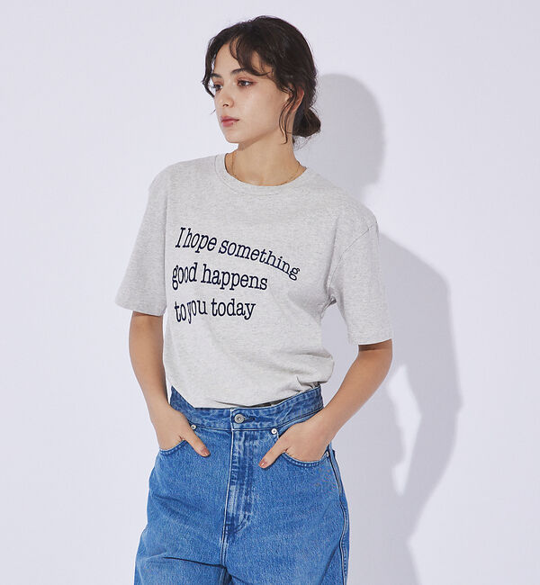 ABAHOUSE「【MIXTA/ミクスタ 】CREW NECK / I HOPE / KITTY」|Tシャツ・カットソー|ライトグレー