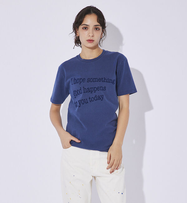 ABAHOUSE「【MIXTA/ミクスタ 】CREW NECK / I HOPE / KITTY」|Tシャツ・カットソー|ダークネイビー