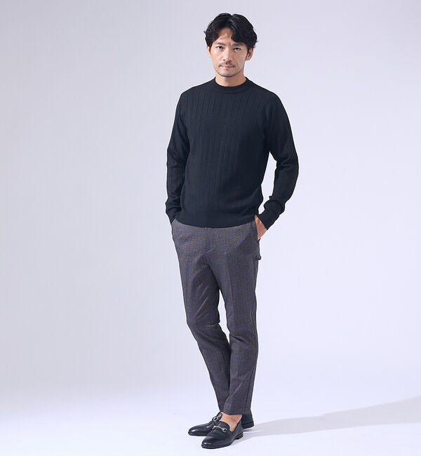 ABAHOUSE「【カシミヤタッチ】プルオーバー クルーネック ニット / ウォッシャブル」|ニット・セーター|