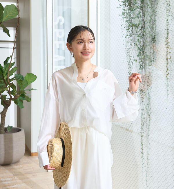 Rouge vif「ポケット付きシアーシャツ」|シャツ・ブラウス|