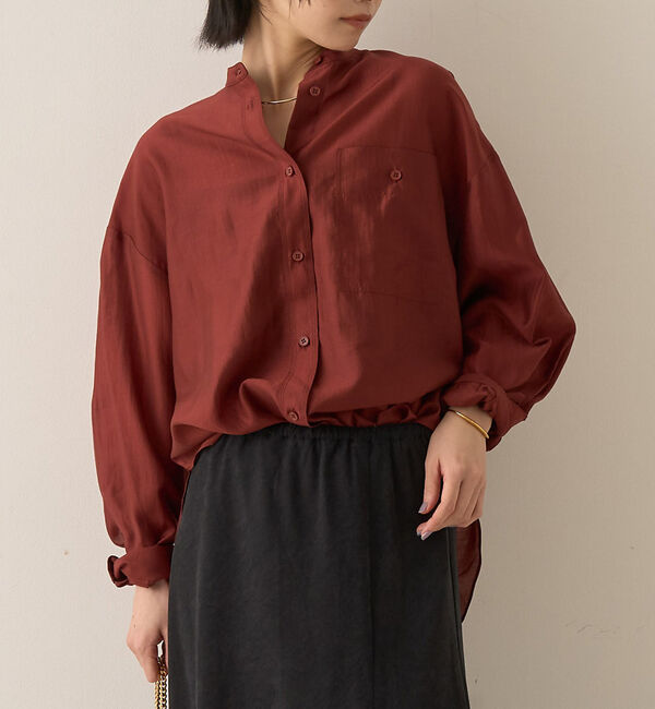 Rouge vif「ポケット付きシアーシャツ」|シャツ・ブラウス|ワイン