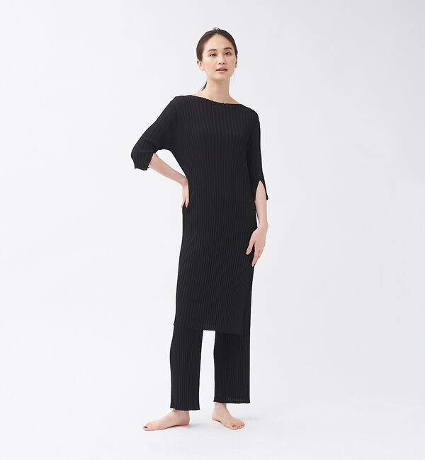 qualite「【WEB・一部店舗限定】《セットアップ対応》リブニットロングプルオーバー」|ニット・セーター|