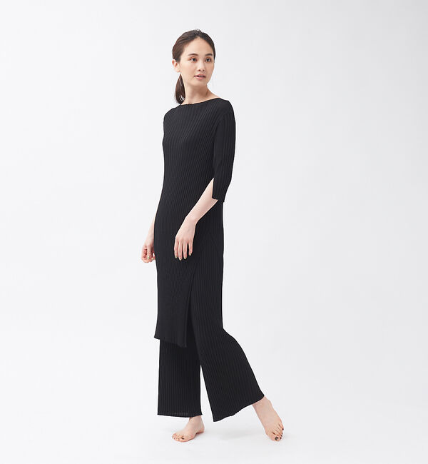 qualite「【WEB・一部店舗限定】《セットアップ対応》リブニットロングプルオーバー」|ニット・セーター|