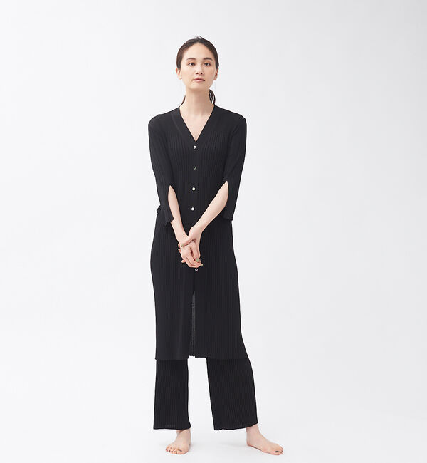 qualite「【WEB・一部店舗限定】《セットアップ対応》リブニットロングカーディガン」|カーディガン|