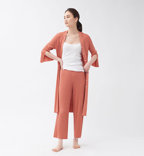 qualite「【WEB・一部店舗限定】《セットアップ対応》リブニットロングカーディガン」|カーディガン|