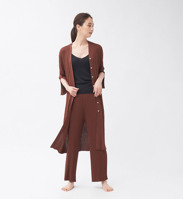 qualite「【WEB・一部店舗限定】《セットアップ対応》リブニットロングカーディガン」|カーディガン|