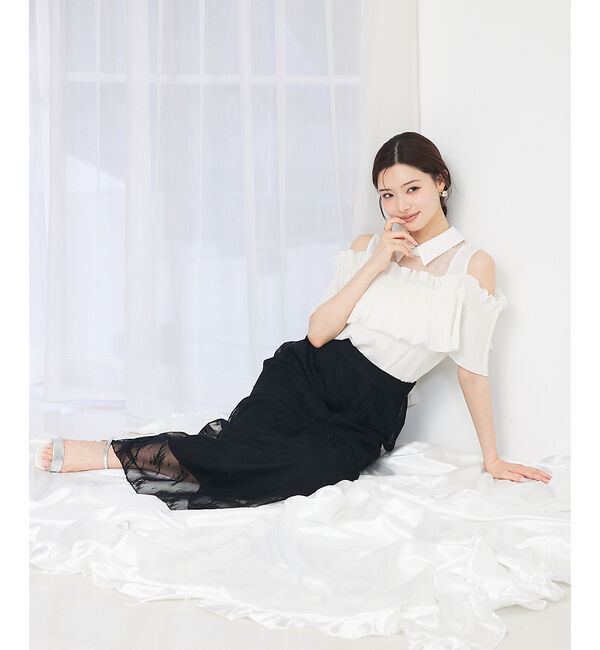 SELFIST「ショルダーオープンプリーツブラウス」|シャツ・ブラウス|