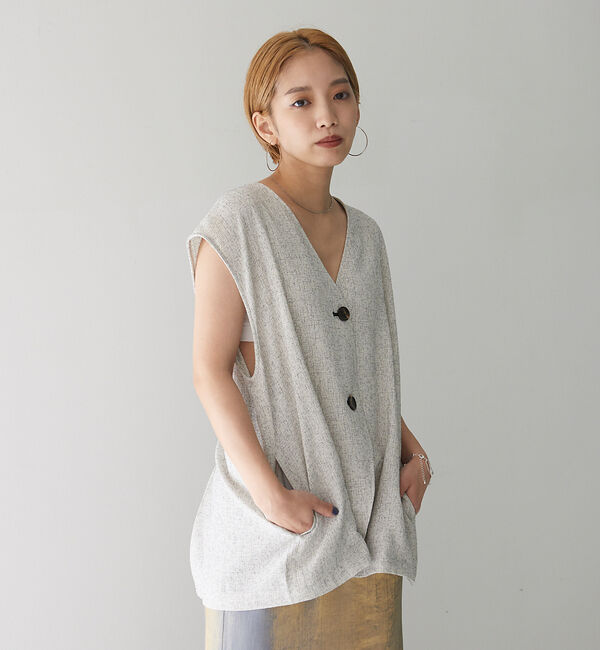 NOMINE「【セットアップ対応】サマーツイードベスト」|ベスト・ジレ|