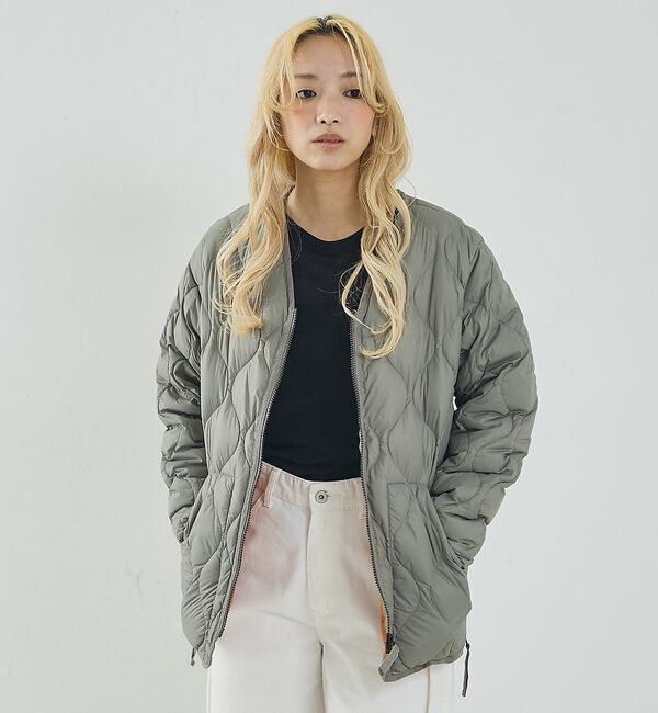 NOMINE「【TAION】ミリタリー Vネック Wジップ ダウンジャケット / ブルゾン」|ダウン|