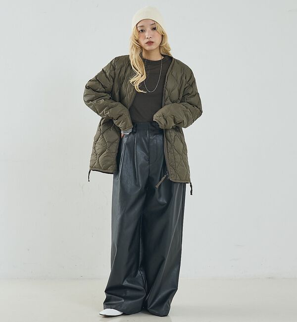 NOMINE「【TAION】ミリタリー Vネック Wジップ ダウンジャケット / ブルゾン」|ダウン|