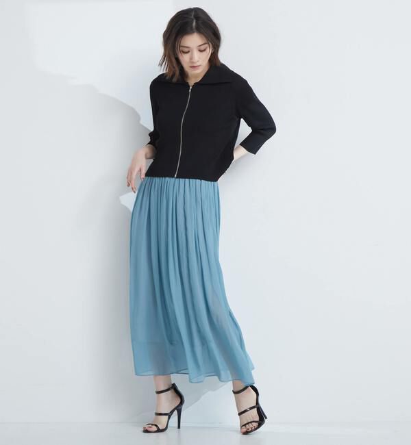 TIARA「ジップアップリブニット」|ニット・セーター|