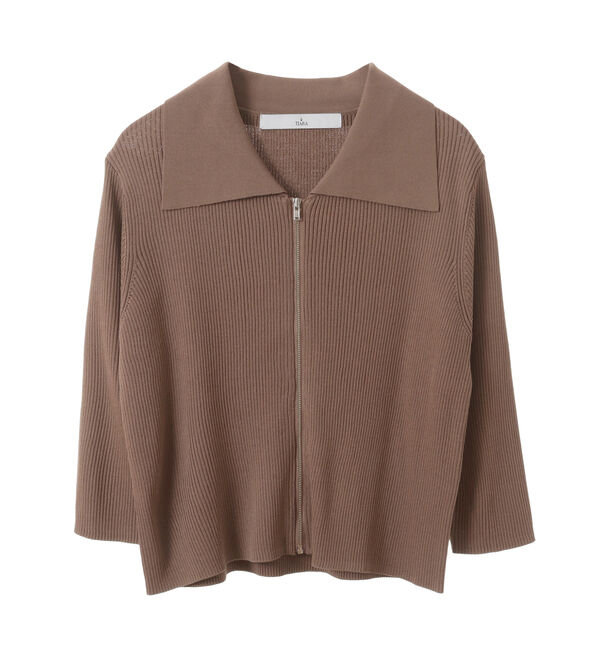 TIARA「ジップアップリブニット」|ニット・セーター|