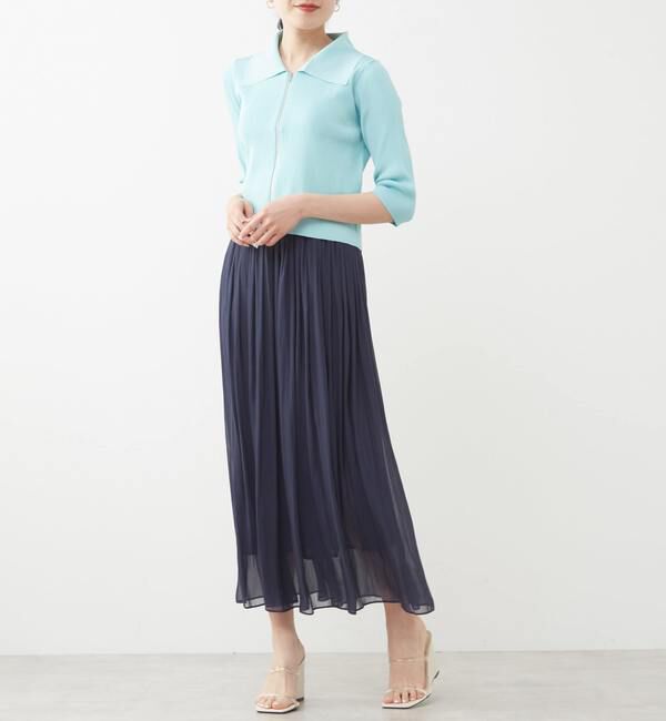 TIARA「ジップアップリブニット」|ニット・セーター|