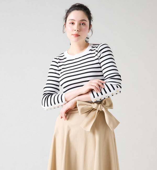 TIARA「ゴールドボタンリブニット」|ニット・セーター|