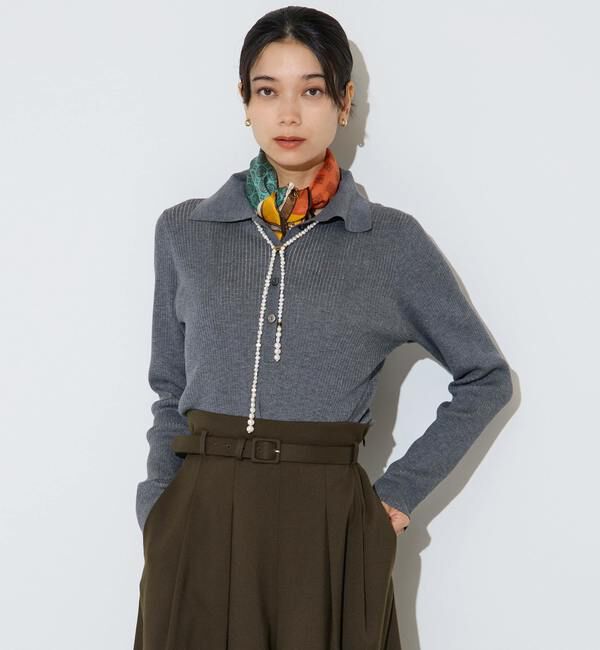 Liesse「ポロカラーリブニット」|ニット・セーター|