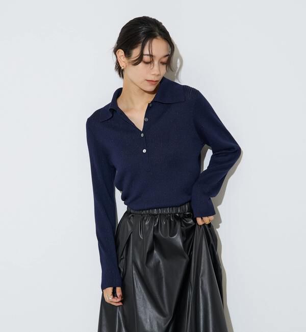 Liesse「ポロカラーリブニット」|ニット・セーター|