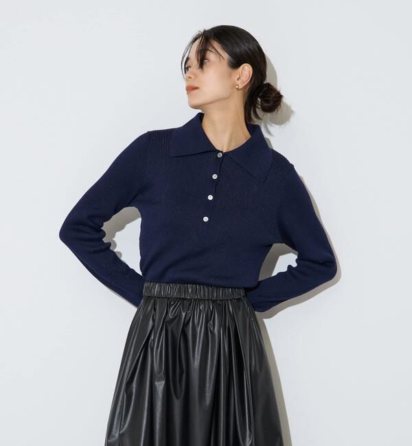 Liesse「ポロカラーリブニット」|ニット・セーター|