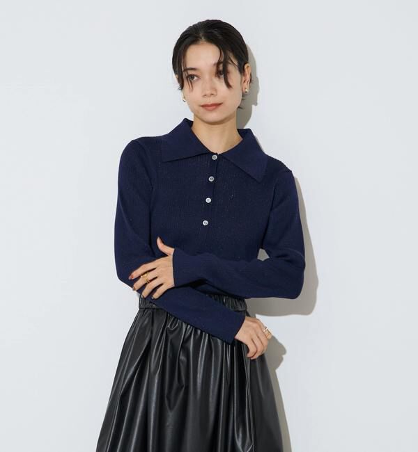 Liesse「ポロカラーリブニット」|ニット・セーター|