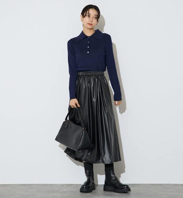 Liesse「ポロカラーリブニット」|ニット・セーター|