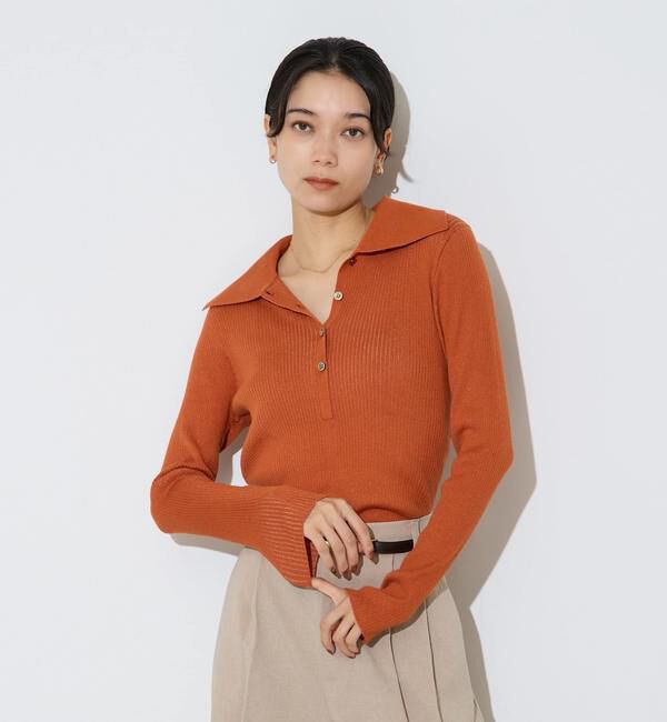 Liesse「ポロカラーリブニット」|ニット・セーター|