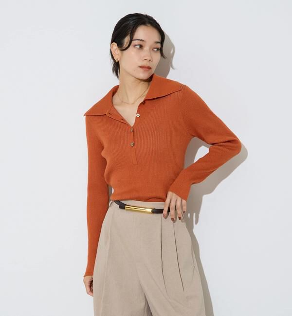 Liesse「ポロカラーリブニット」|ニット・セーター|