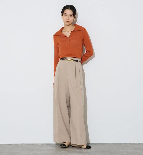 Liesse「ポロカラーリブニット」|ニット・セーター|