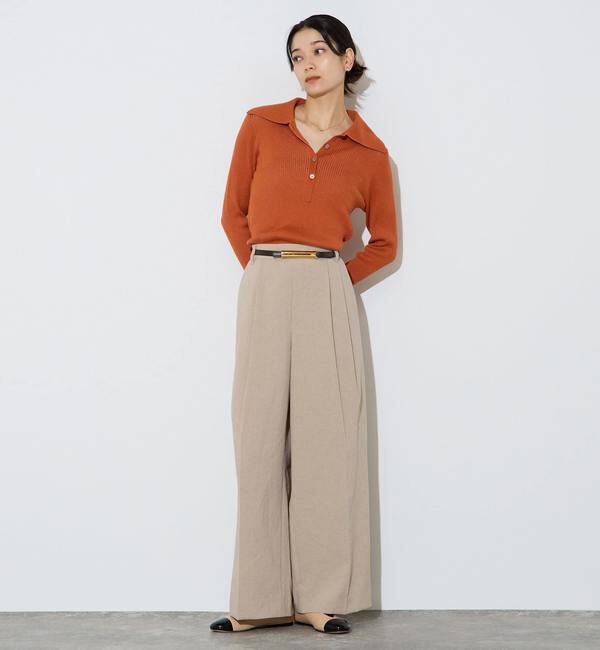 Liesse「ポロカラーリブニット」|ニット・セーター|