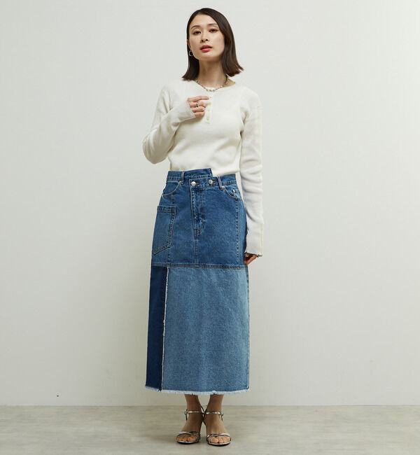 Soffitto「リブ編みヘンリーネックリブニット」|ニット・セーター|