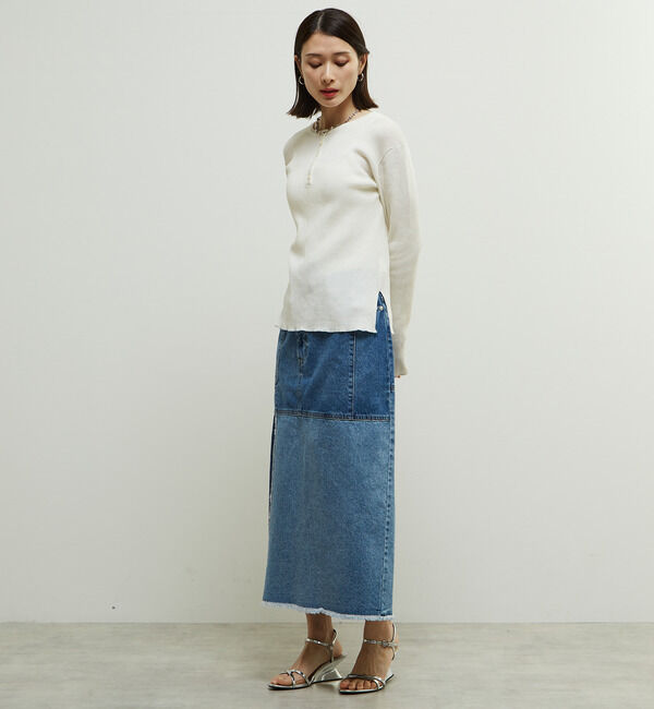 Soffitto「リブ編みヘンリーネックリブニット」|ニット・セーター|