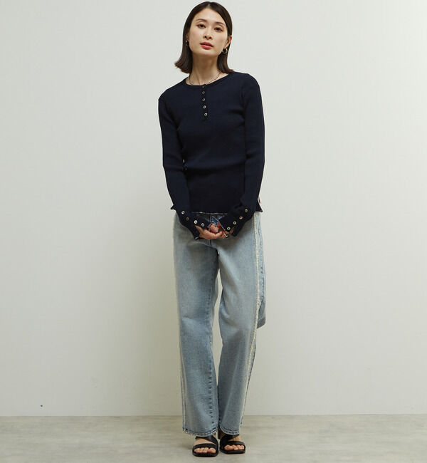 Soffitto「リブ編みヘンリーネックリブニット」|ニット・セーター|