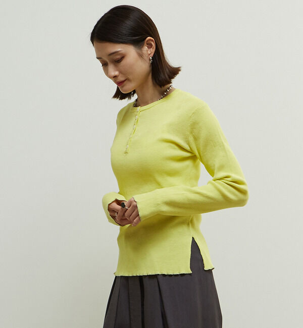 Soffitto「リブ編みヘンリーネックリブニット」|ニット・セーター|