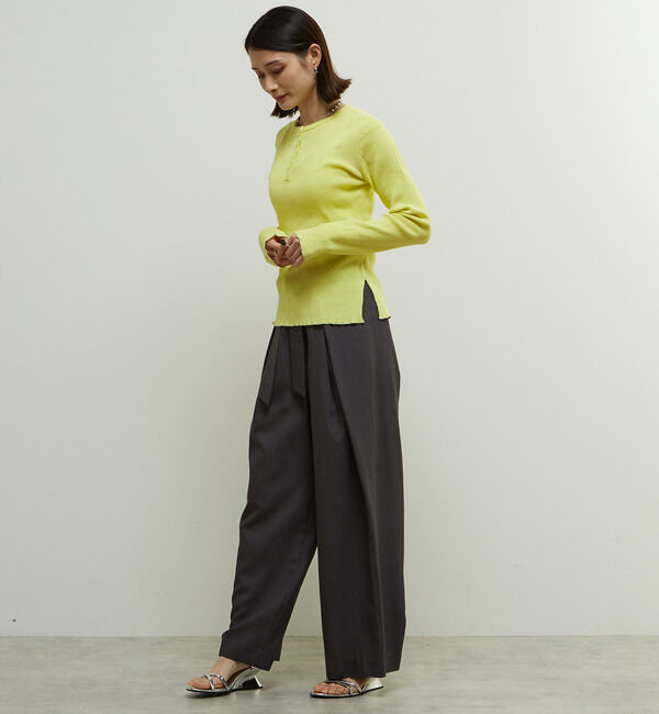 Soffitto「リブ編みヘンリーネックリブニット」|ニット・セーター|