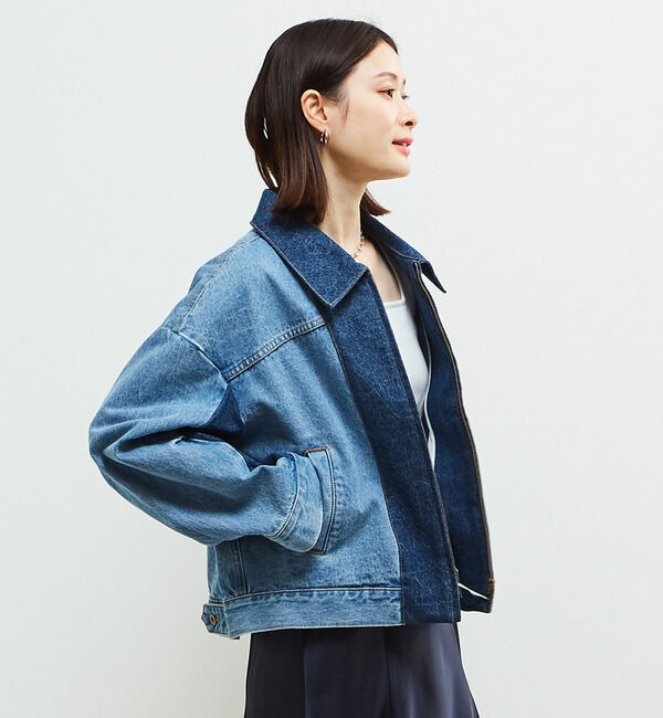 Soffitto「配色デニムブルゾン」|デニムジャケット|