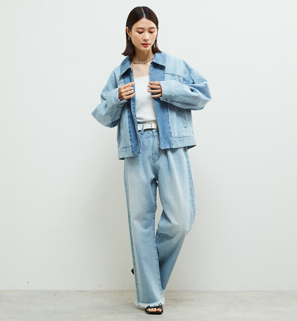 Soffitto「配色デニムブルゾン」|デニムジャケット|