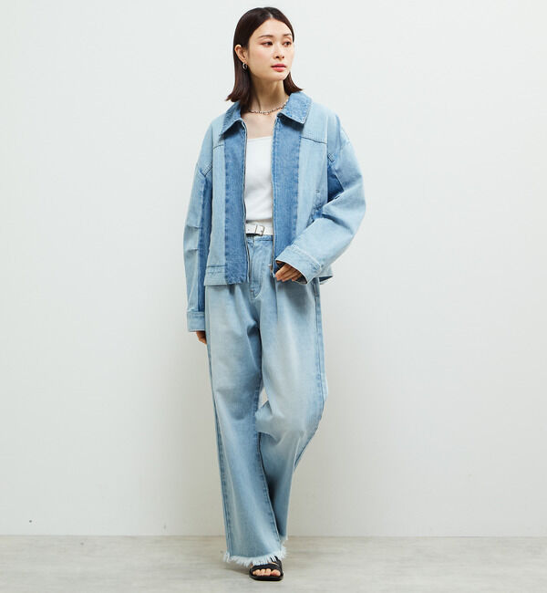 Soffitto「配色デニムブルゾン」|デニムジャケット|