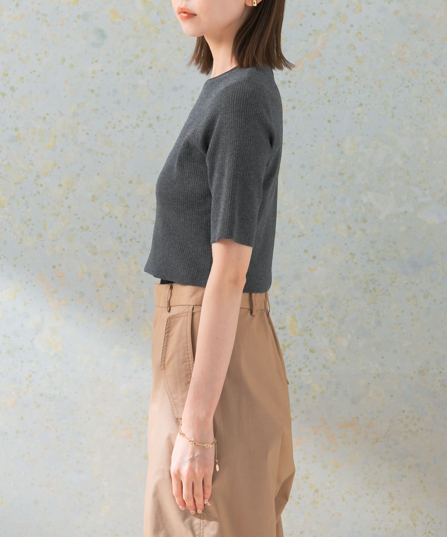 URBAN RESEARCH ROSSO「クロップドリブニット」|ニット・セーター|