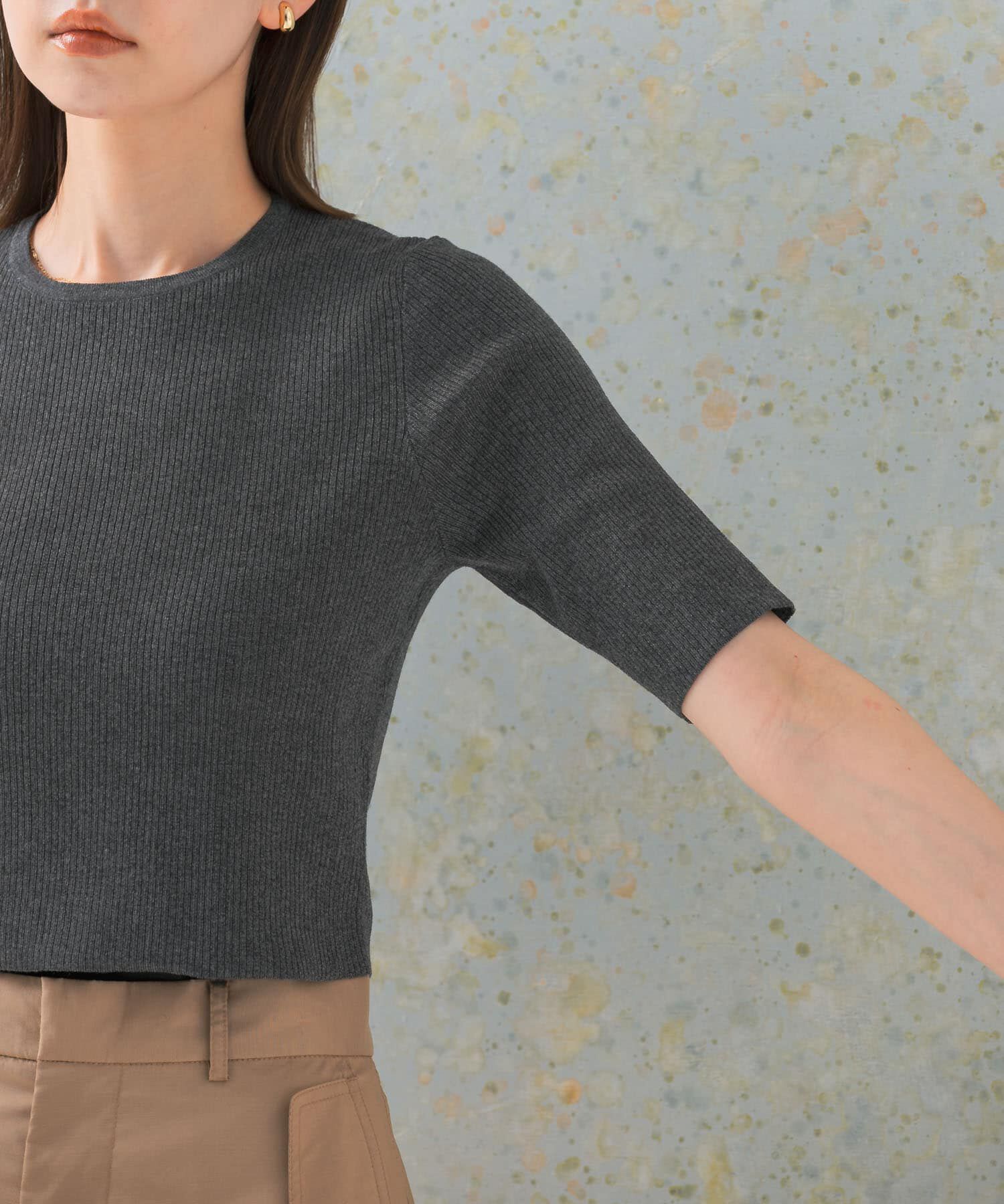 URBAN RESEARCH ROSSO「クロップドリブニット」|ニット・セーター|