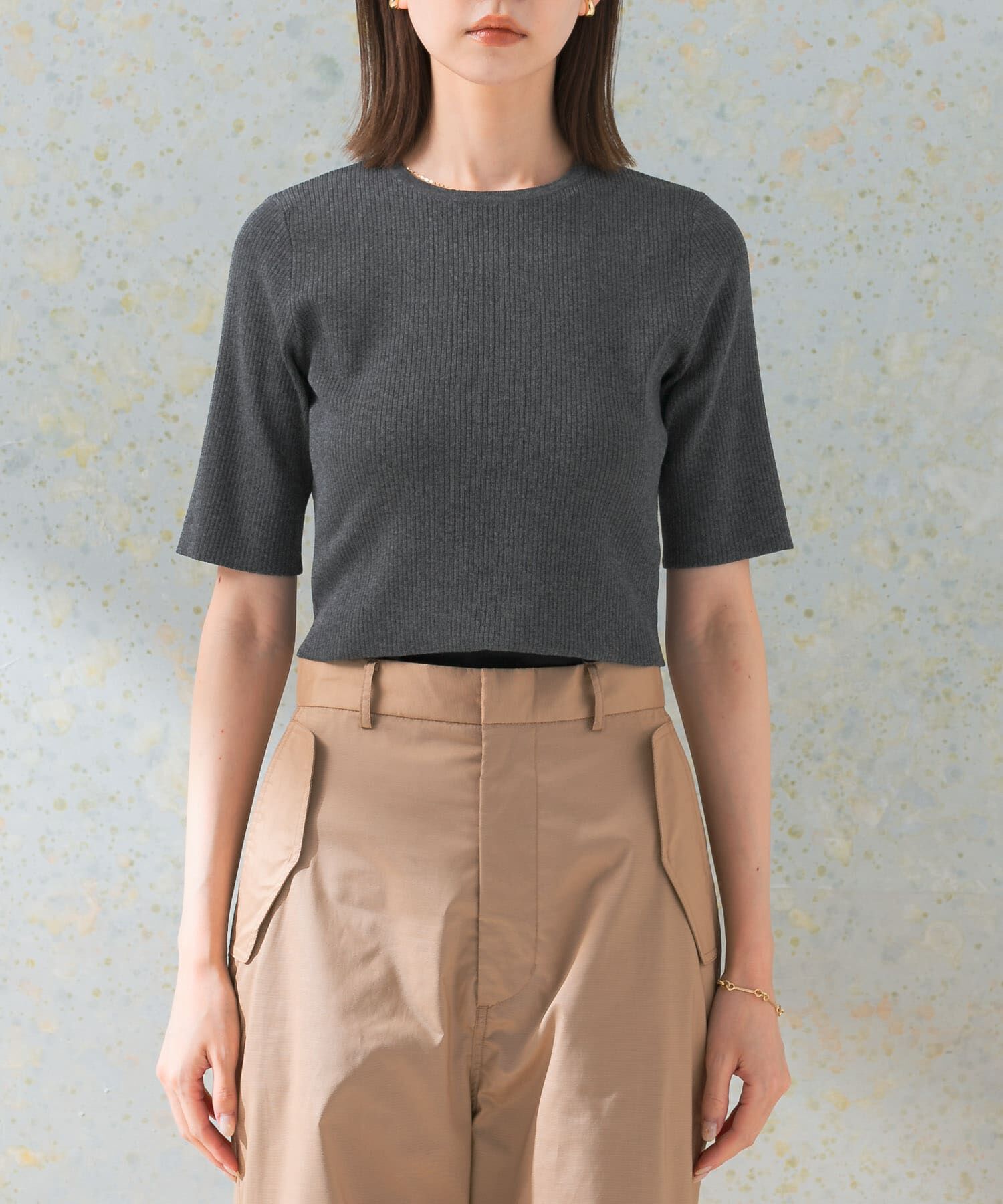 URBAN RESEARCH ROSSO「クロップドリブニット」|ニット・セーター|