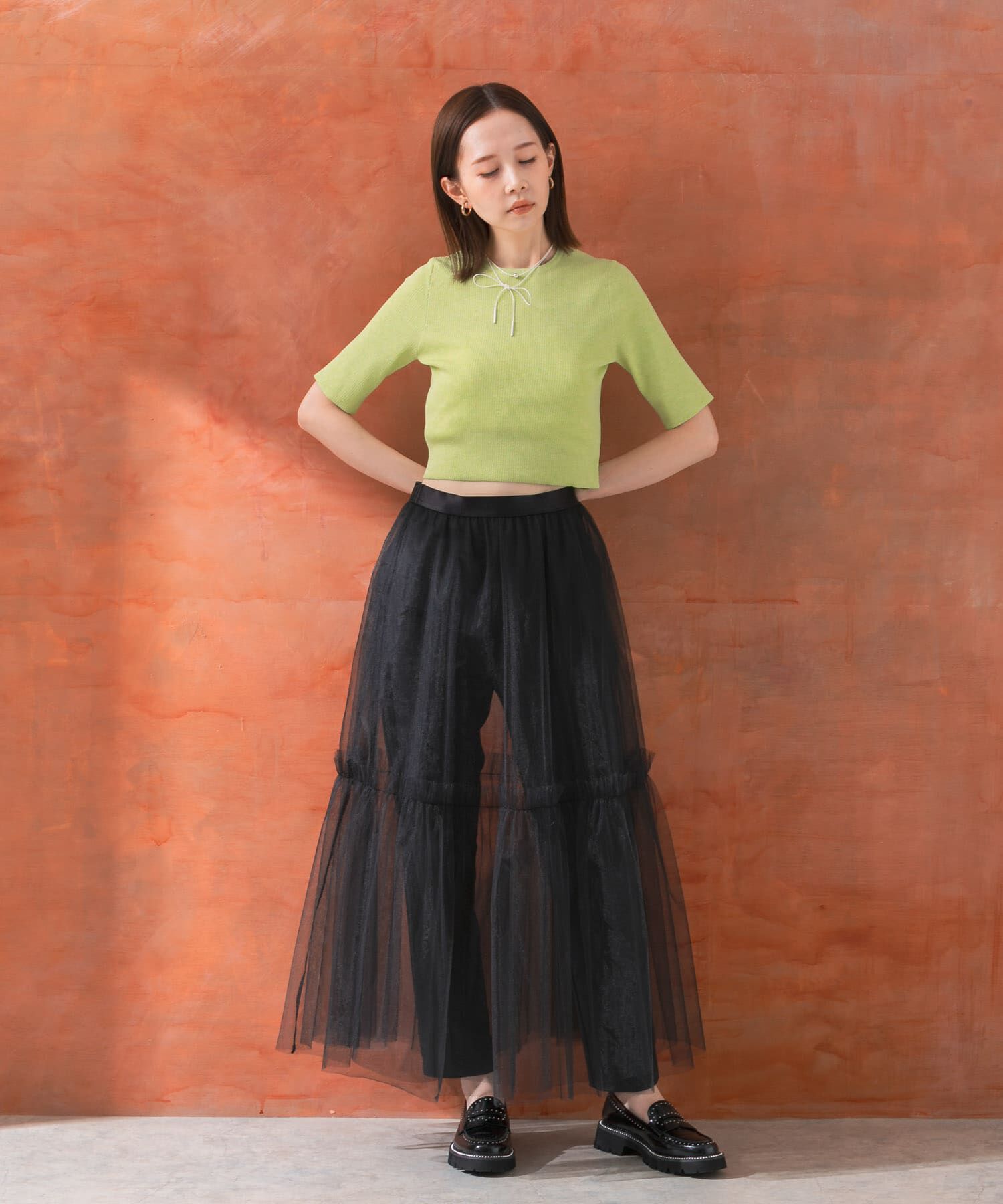 URBAN RESEARCH ROSSO「クロップドリブニット」|ニット・セーター|