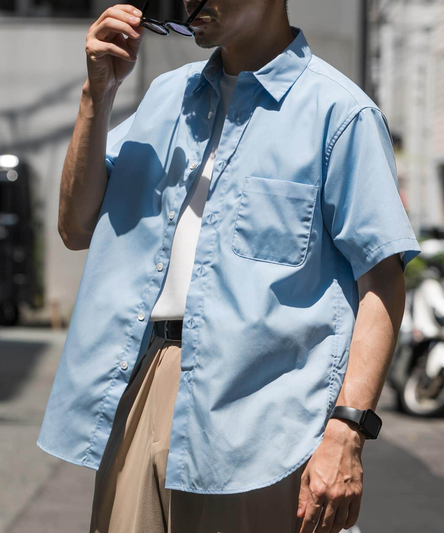 URBAN RESEARCH ROSSO「『防シワ/防臭』『XLサイズあり』ハイパフォーマンスブロード半袖シャツ」|シャツ・ブラウス|ライトブルー