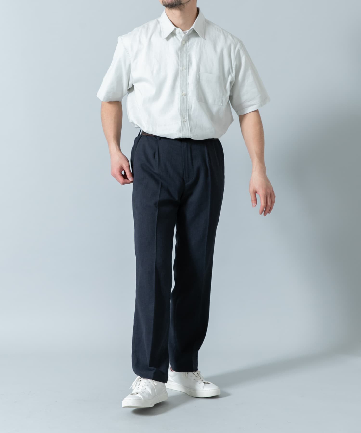 URBAN RESEARCH ROSSO「『XLサイズあり』リラックスコットンリネンレギュラーカラー半袖シャツ」|シャツ・ブラウス|