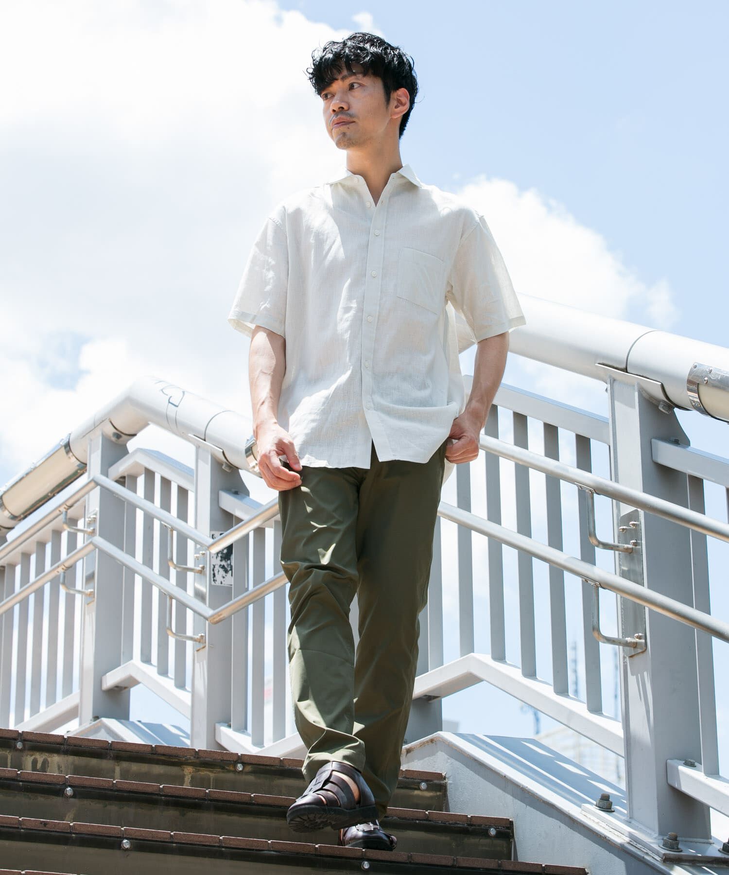 URBAN RESEARCH ROSSO「『XLサイズあり』リラックスコットンリネンレギュラーカラー半袖シャツ」|シャツ・ブラウス|