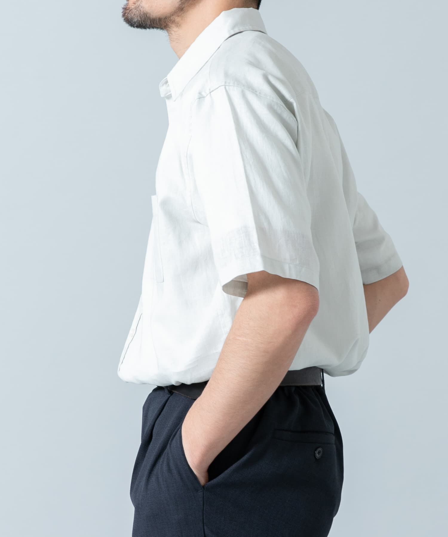 URBAN RESEARCH ROSSO「『XLサイズあり』リラックスコットンリネンレギュラーカラー半袖シャツ」|シャツ・ブラウス|