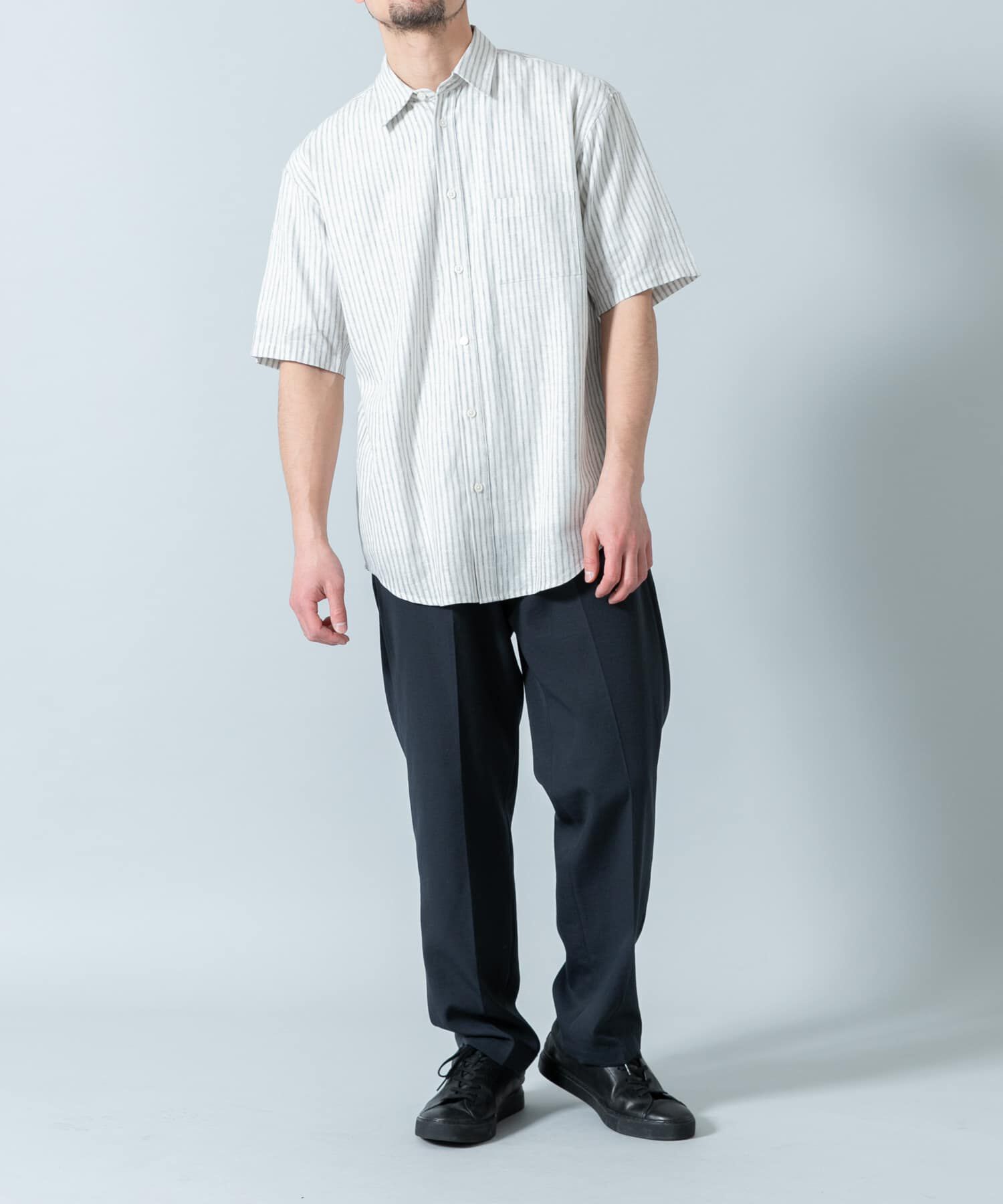 URBAN RESEARCH ROSSO「『XLサイズあり』リラックスコットンリネンレギュラーカラー半袖シャツ」|シャツ・ブラウス|