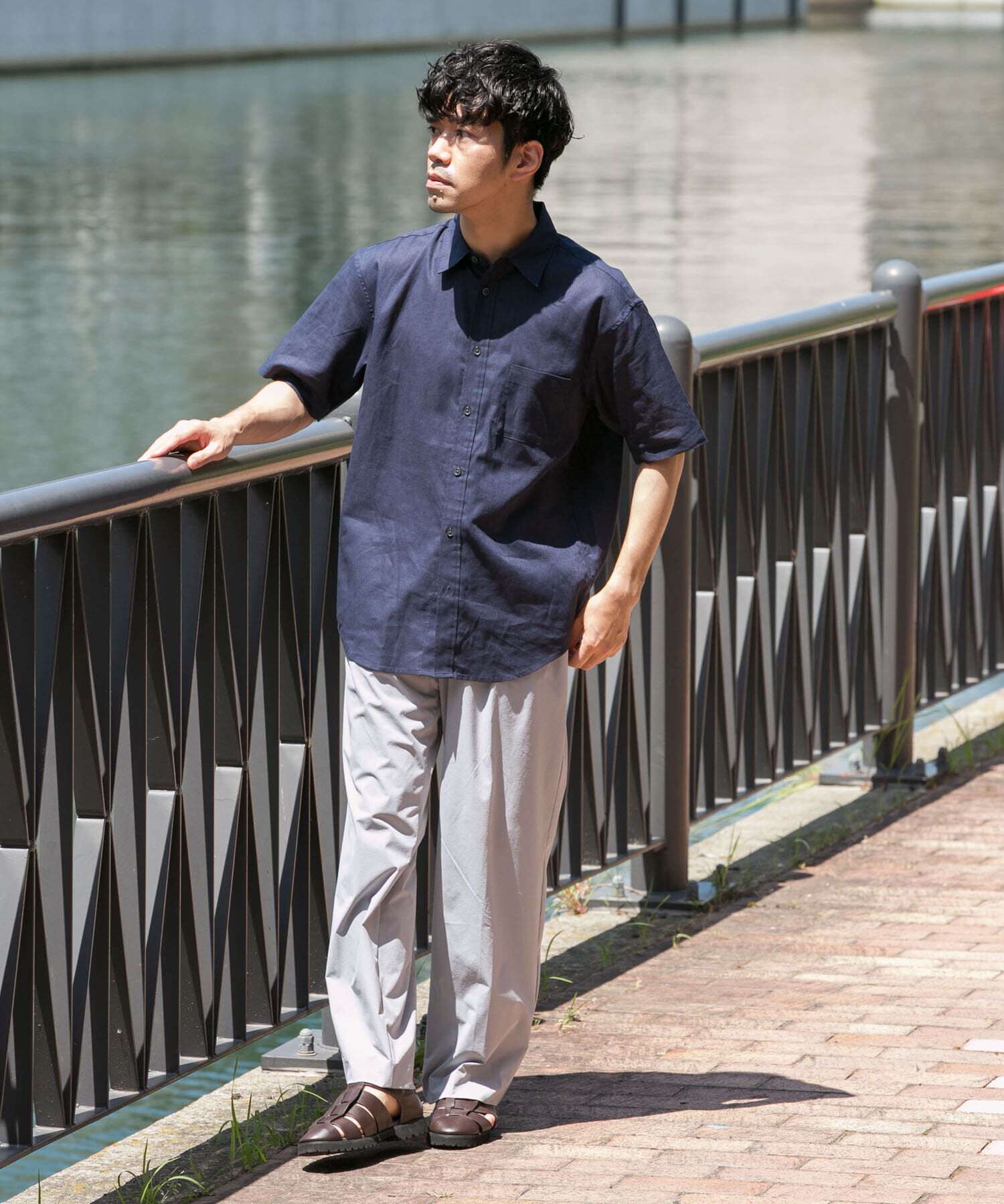 URBAN RESEARCH ROSSO「『XLサイズあり』リラックスコットンリネンレギュラーカラー半袖シャツ」|シャツ・ブラウス|