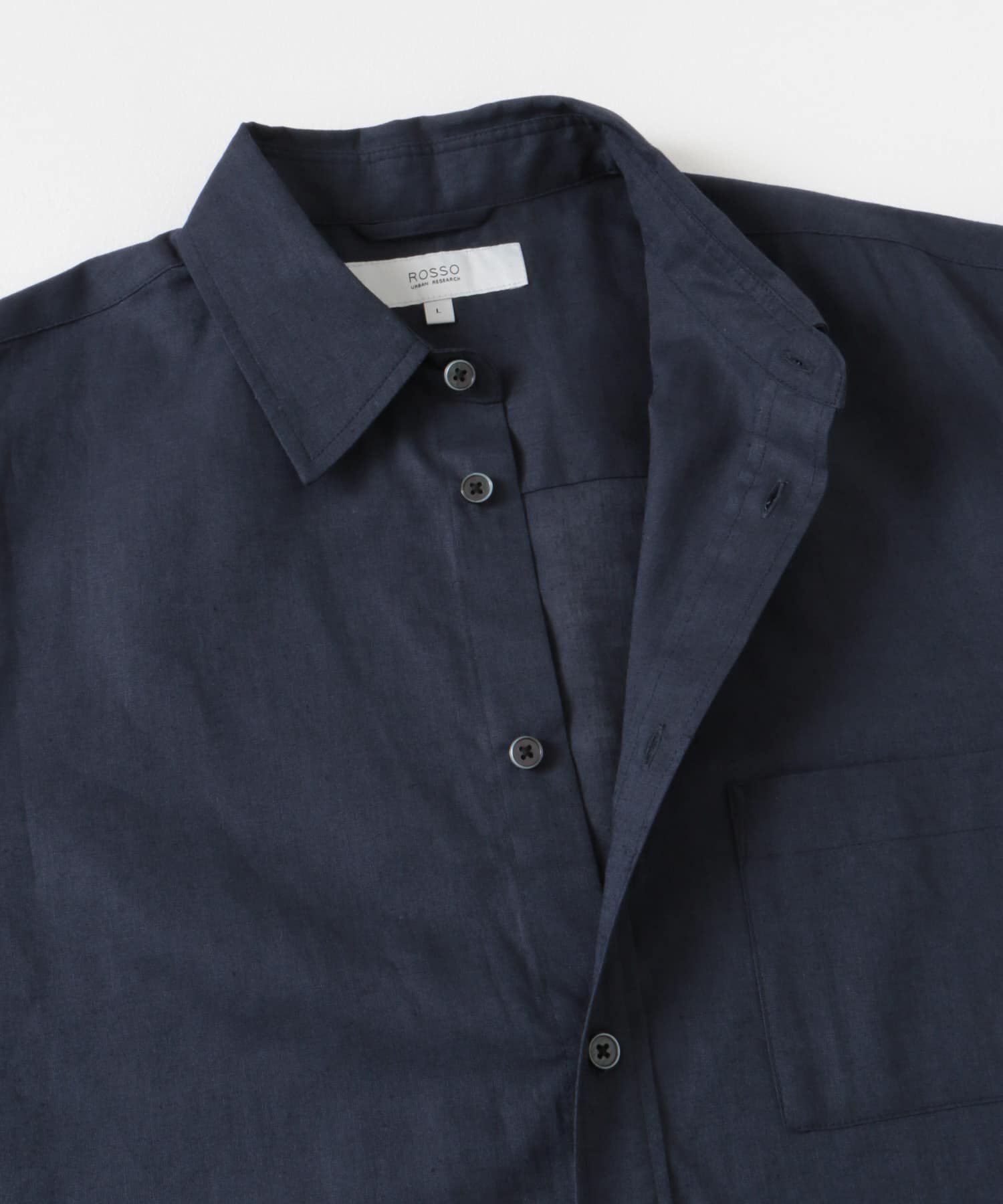 URBAN RESEARCH ROSSO「『XLサイズあり』リラックスコットンリネンレギュラーカラー半袖シャツ」|シャツ・ブラウス|