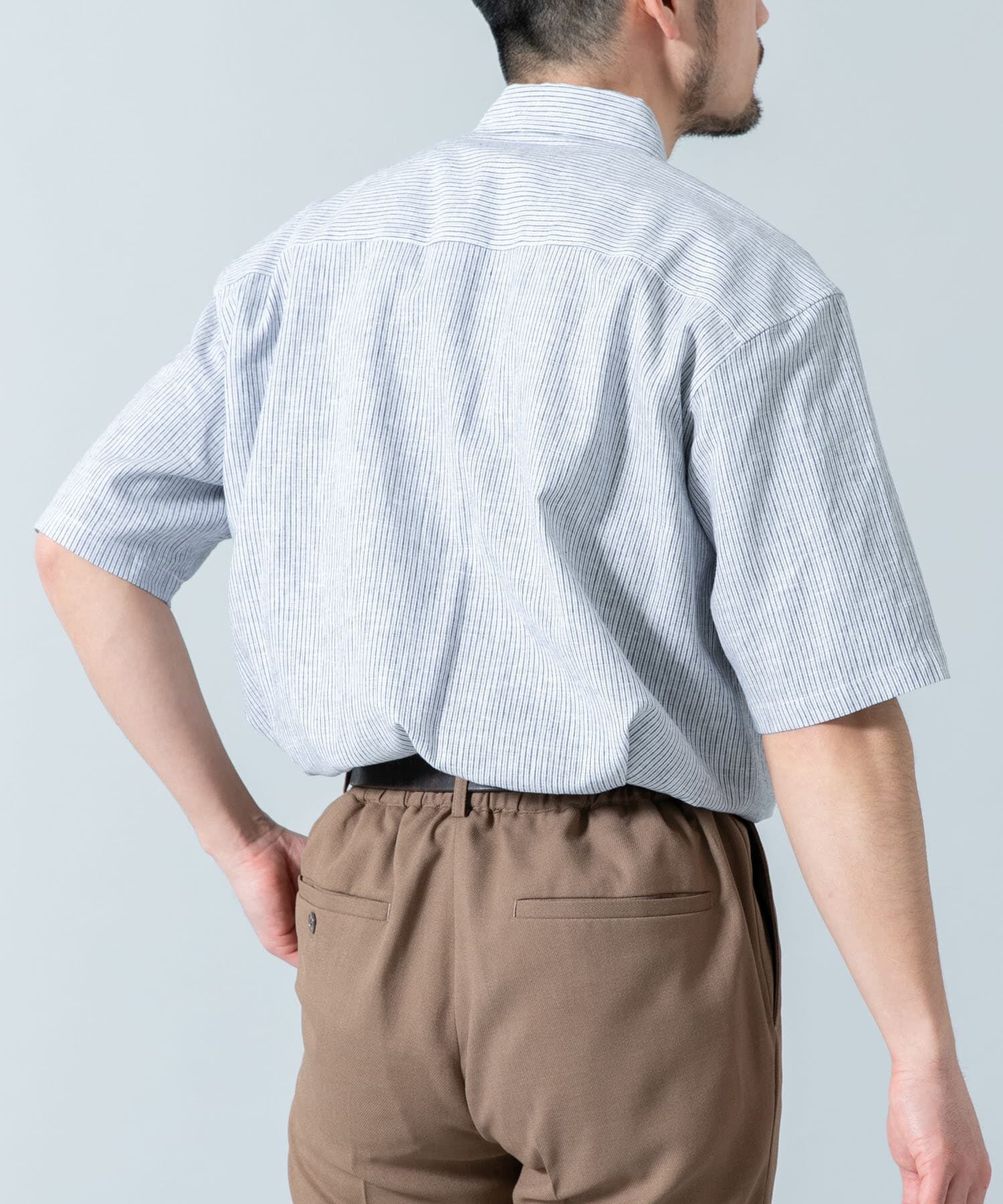 URBAN RESEARCH ROSSO「『XLサイズあり』リラックスコットンリネンレギュラーカラー半袖シャツ」|シャツ・ブラウス|