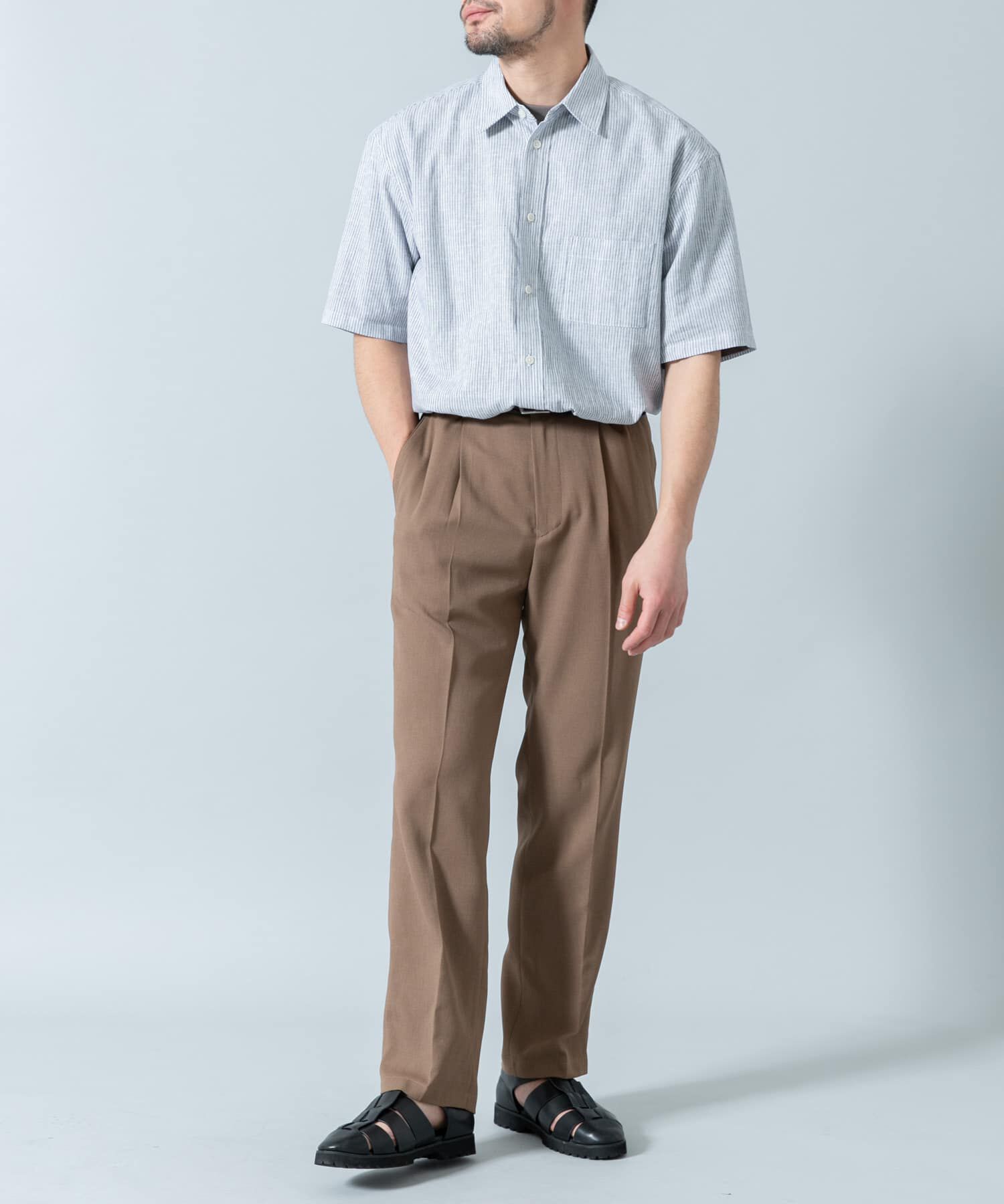 URBAN RESEARCH ROSSO「『XLサイズあり』リラックスコットンリネンレギュラーカラー半袖シャツ」|シャツ・ブラウス|