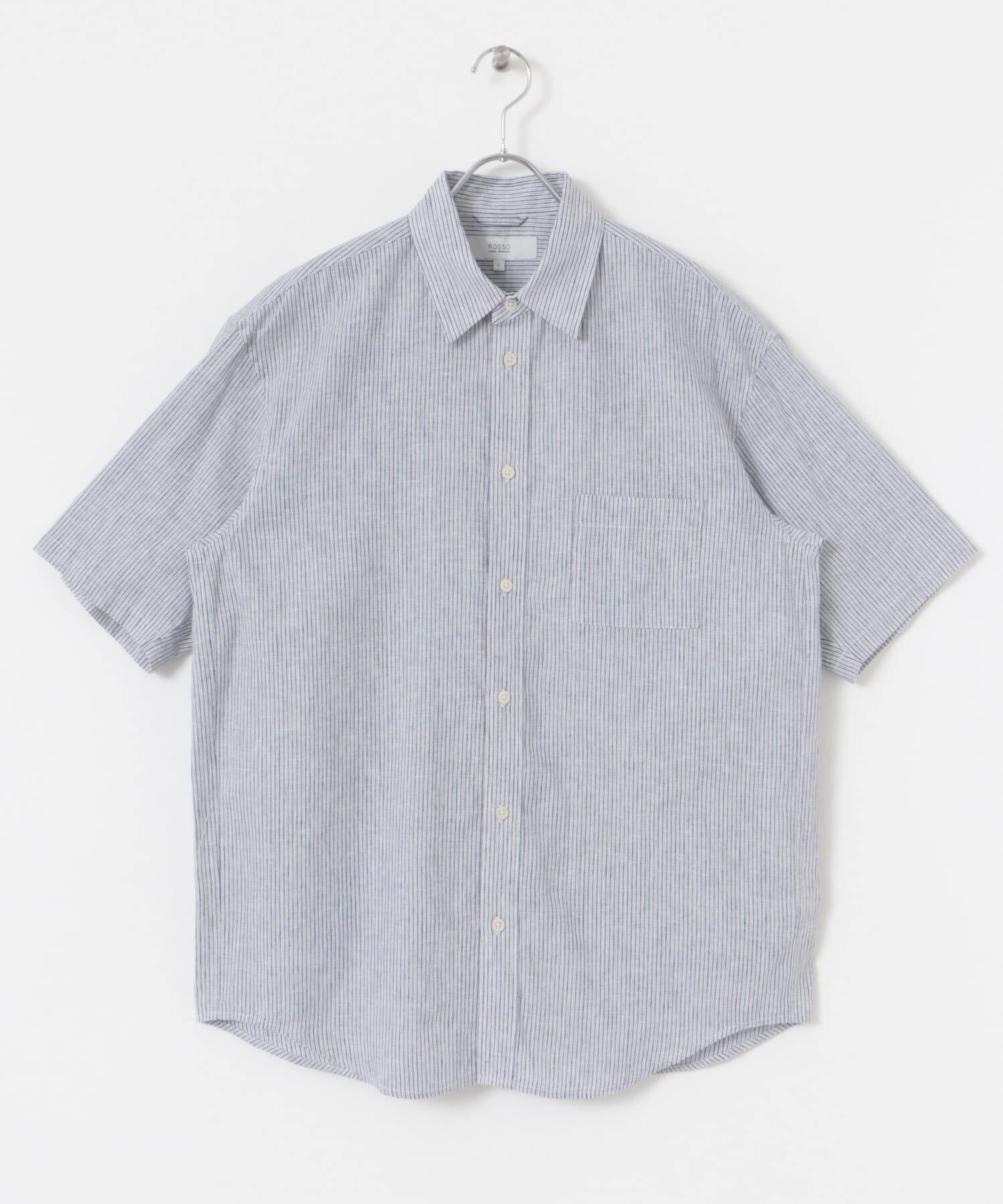 URBAN RESEARCH ROSSO「『XLサイズあり』リラックスコットンリネンレギュラーカラー半袖シャツ」|シャツ・ブラウス|