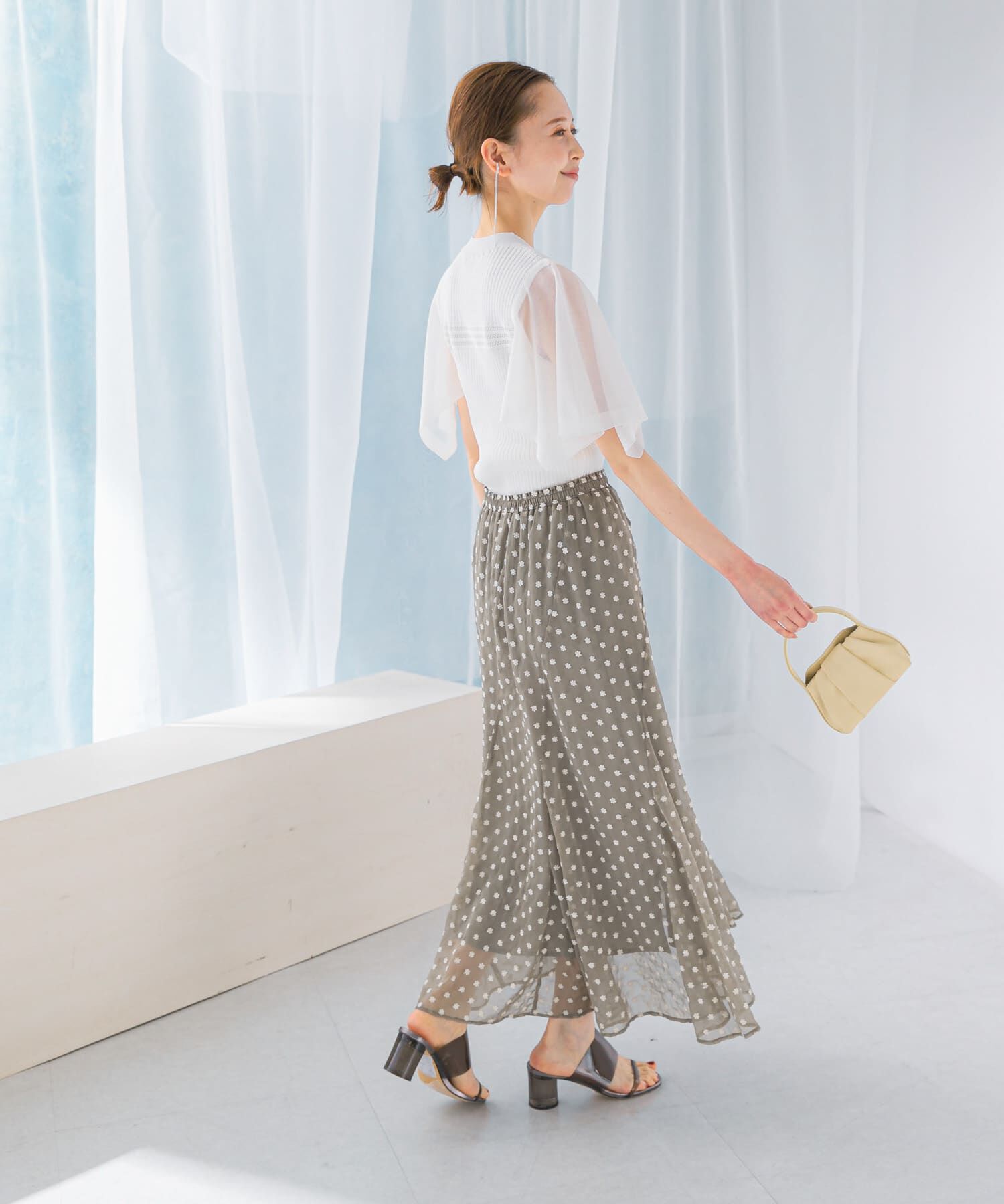 URBAN RESEARCH ROSSO「ハンカチスリーブリブニット」|ニット・セーター|